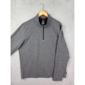 Gerry Pullover Mens 2XL Gray Striped 1/4 Zip Stretch Long Sleeve Athletic Top